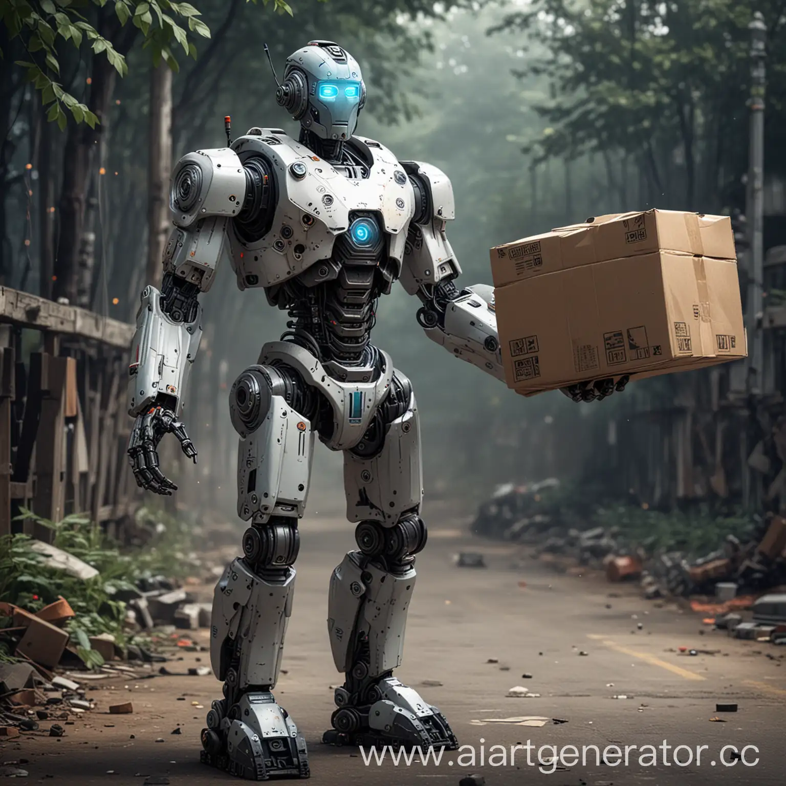 Futuristic-Robot-Deliverer-in-Urban-Environment