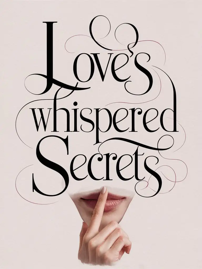 Love's Whispered Secrets in Typography. Use Very little color with a finger being held to a set of lips with a shhhh  appearance.