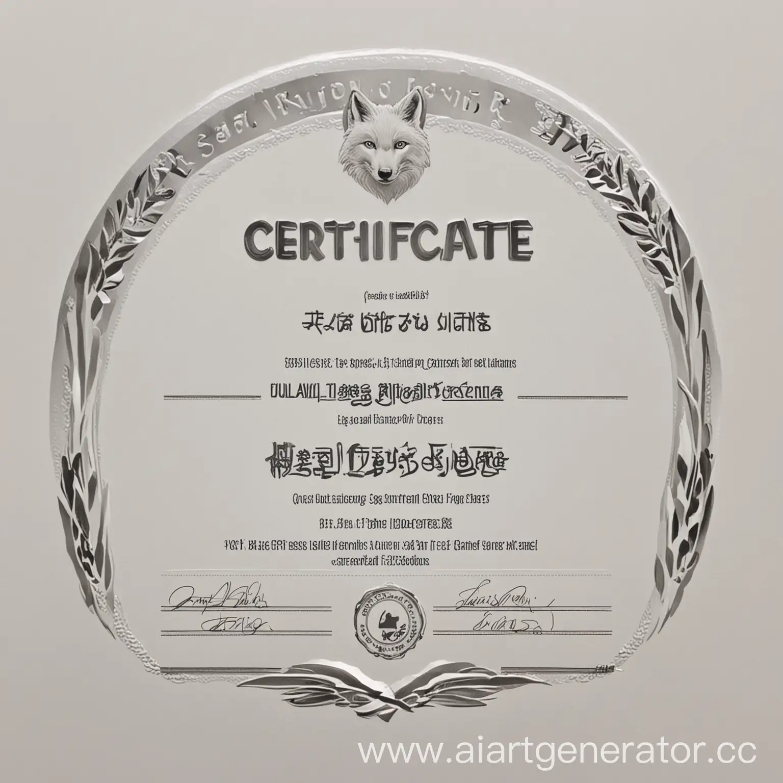 Сертификат об обучении Полный Белый Песец