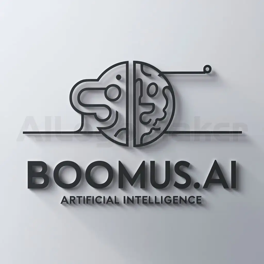 a logo design,with the text "BOOMUS.AI", main symbol:ARTIFICIAL INTELLIGENCE,Moderate,be used in Technology industry,clear background