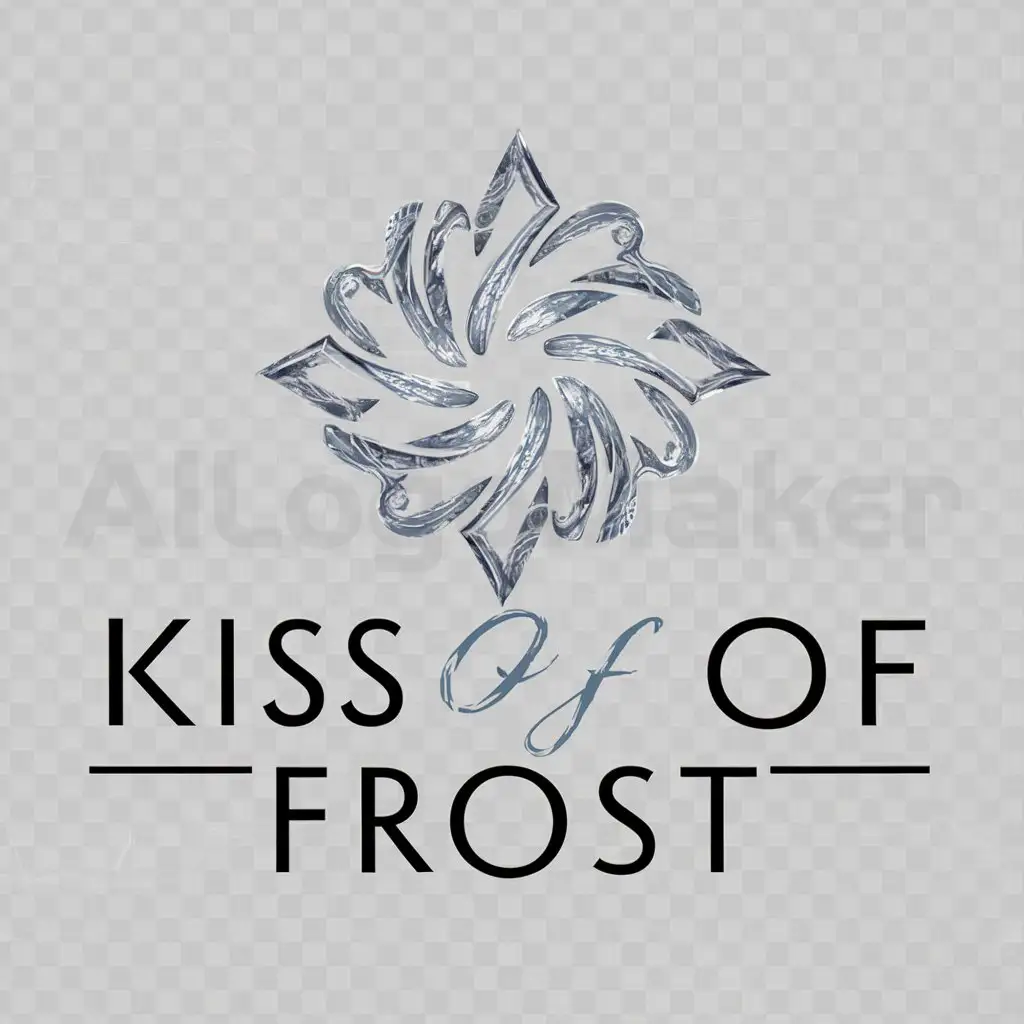 a logo design,with the text "Kiss of Frost", main symbol:Ice,complex,be used in Beauty Spa industry,clear background