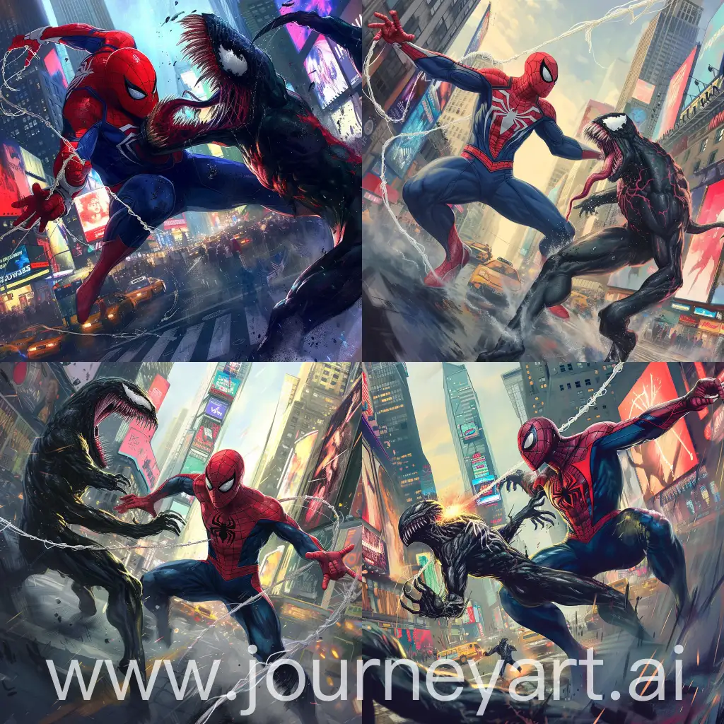 Spiderman-vs-Venom-Battle-in-Times-Square