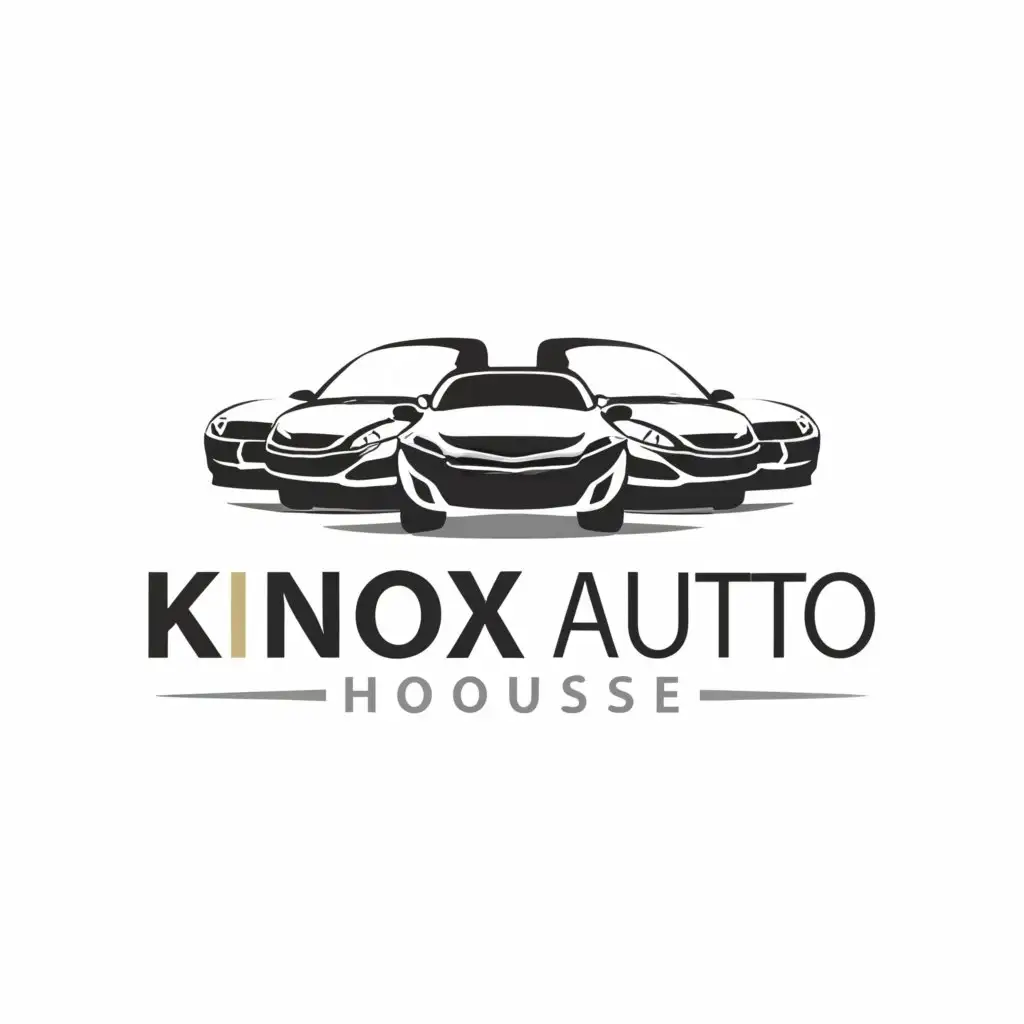 a logo design,with the text "KNOX AUTO HOUSE", main symbol:many cars silhouette,Minimalistic,be used in 0 industry,clear background