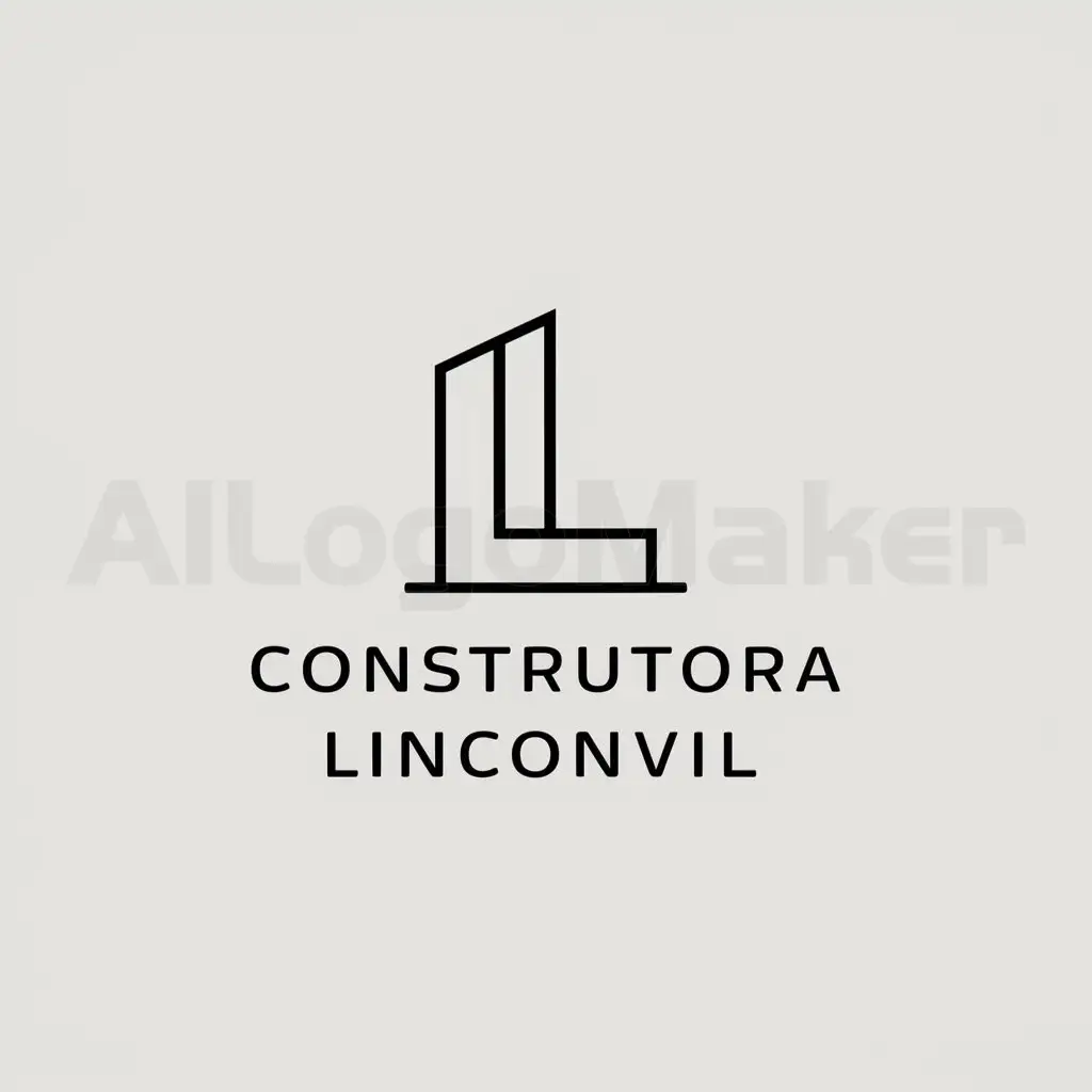 a logo design,with the text "CONSTRUTORA LINCONVIL", main symbol:L, construção, elevação,Minimalistic,be used in Construction industry,clear background