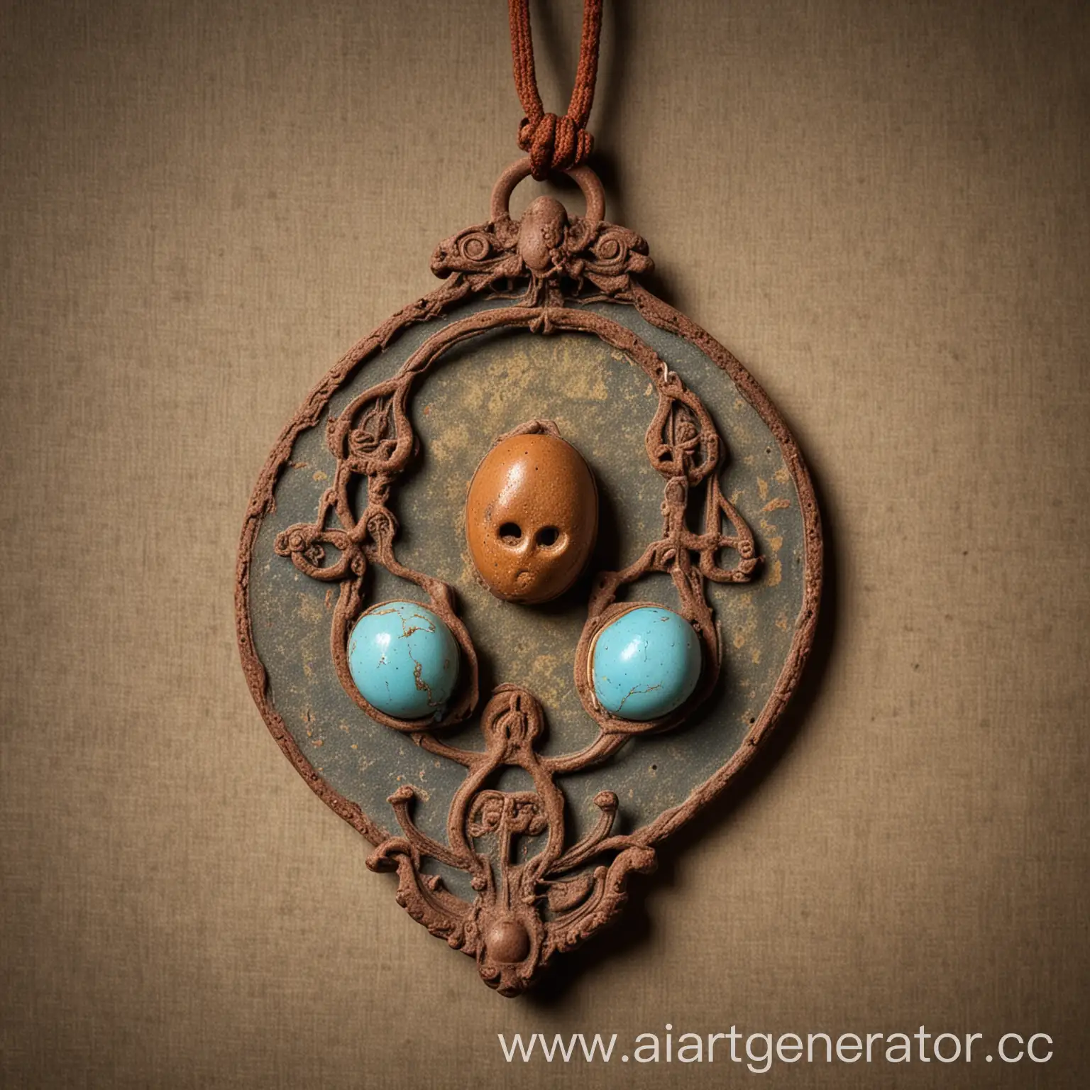 Ancient-Rusty-Amulet-with-Two-Embryos-Connected-by-One-Umbilical-Cord