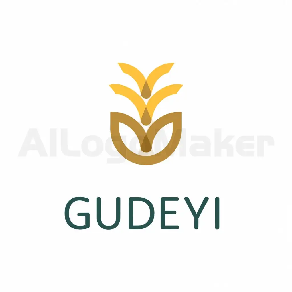 a logo design,with the text "Gu Deyi", main symbol:Grain Benefits Text Health Sense of Linearity Food,Moderate,be used in Retail industry,clear background