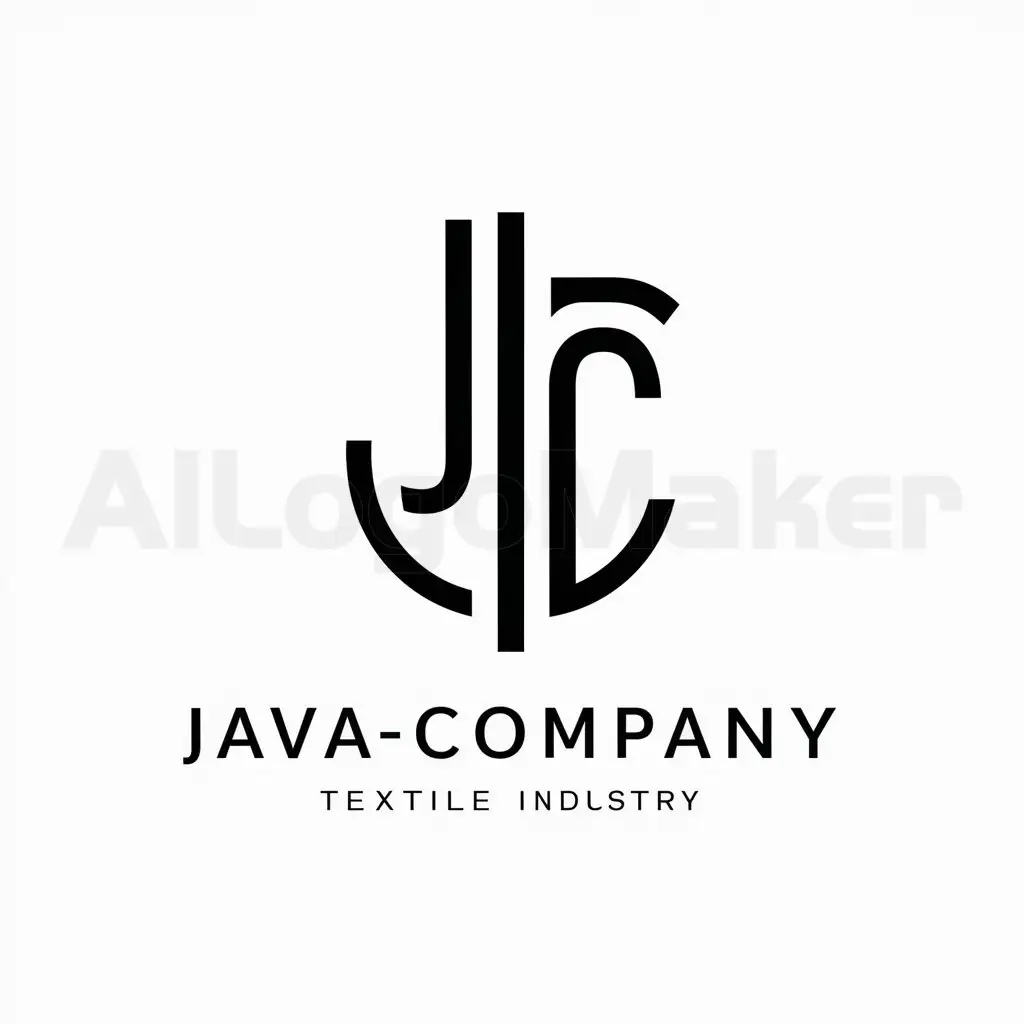 a logo design,with the text "java-company", main symbol:JC,Minimalistic,be used in TEXTIL industry,clear background