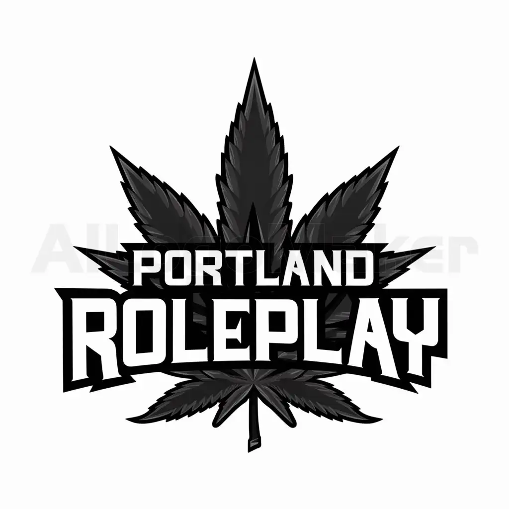 a logo design,with the text "Portland Roleplay", main symbol:marijuana leaf,complex,be used in fivem industry,clear background