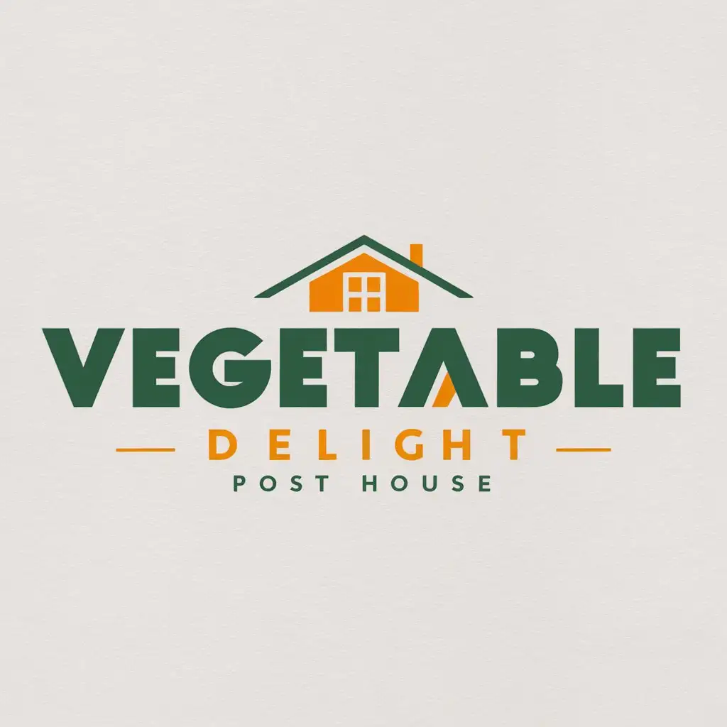 a logo design,with the text "Vegetable Delight Post House", main symbol:house,Moderate,be used in Others industry,clear background