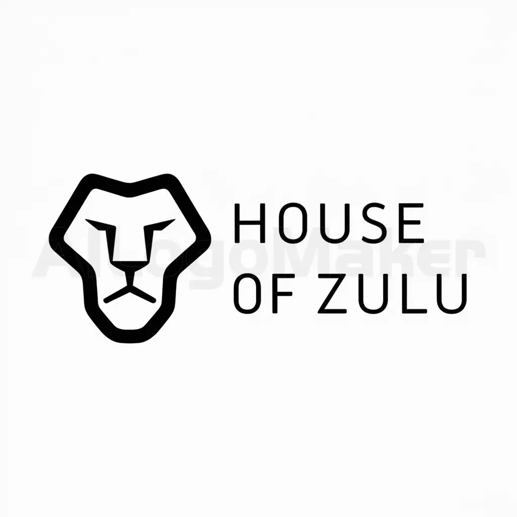 a logo design,with the text "House of Zulu", main symbol:lion head,Minimalistic,be used in clothing industry,clear background