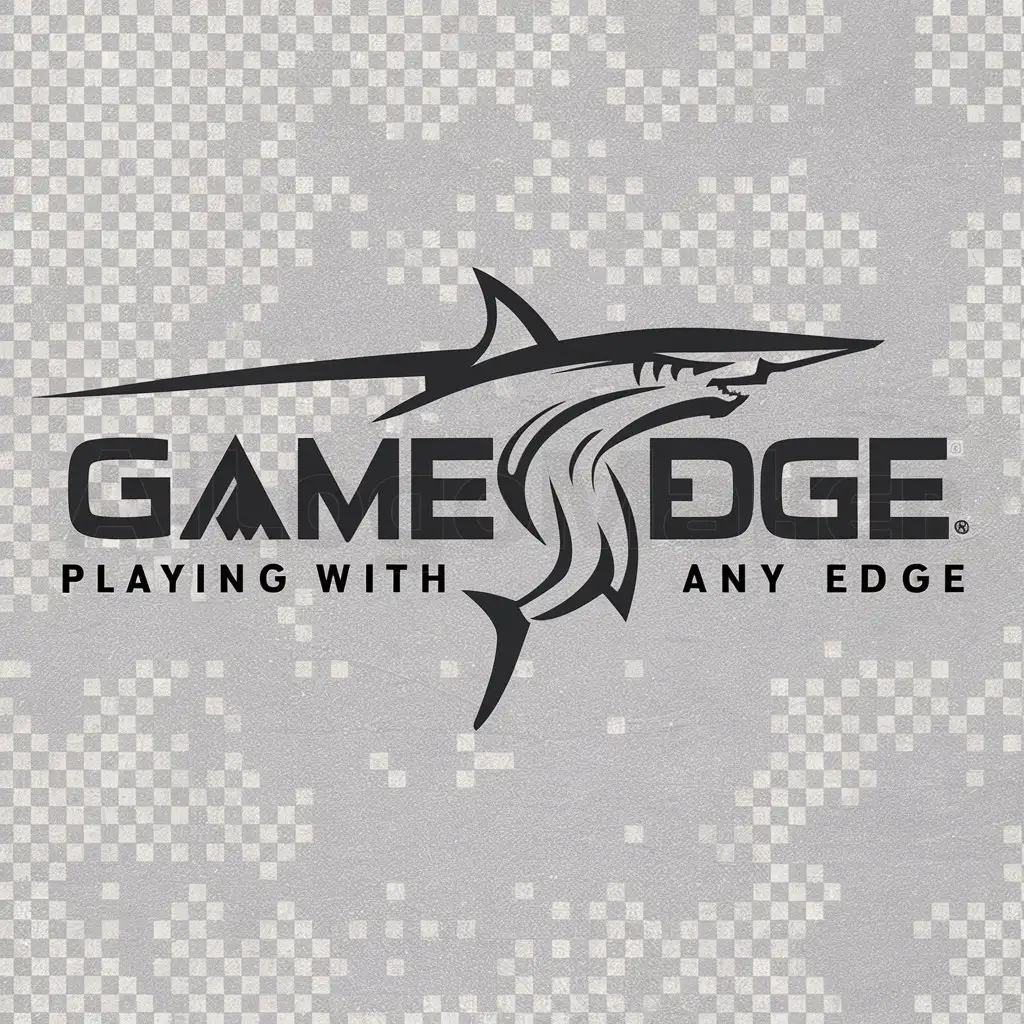 a logo design,with the text "game edge/playing with an edge", main symbol:shark, blade, lines,Minimalistic,clear background