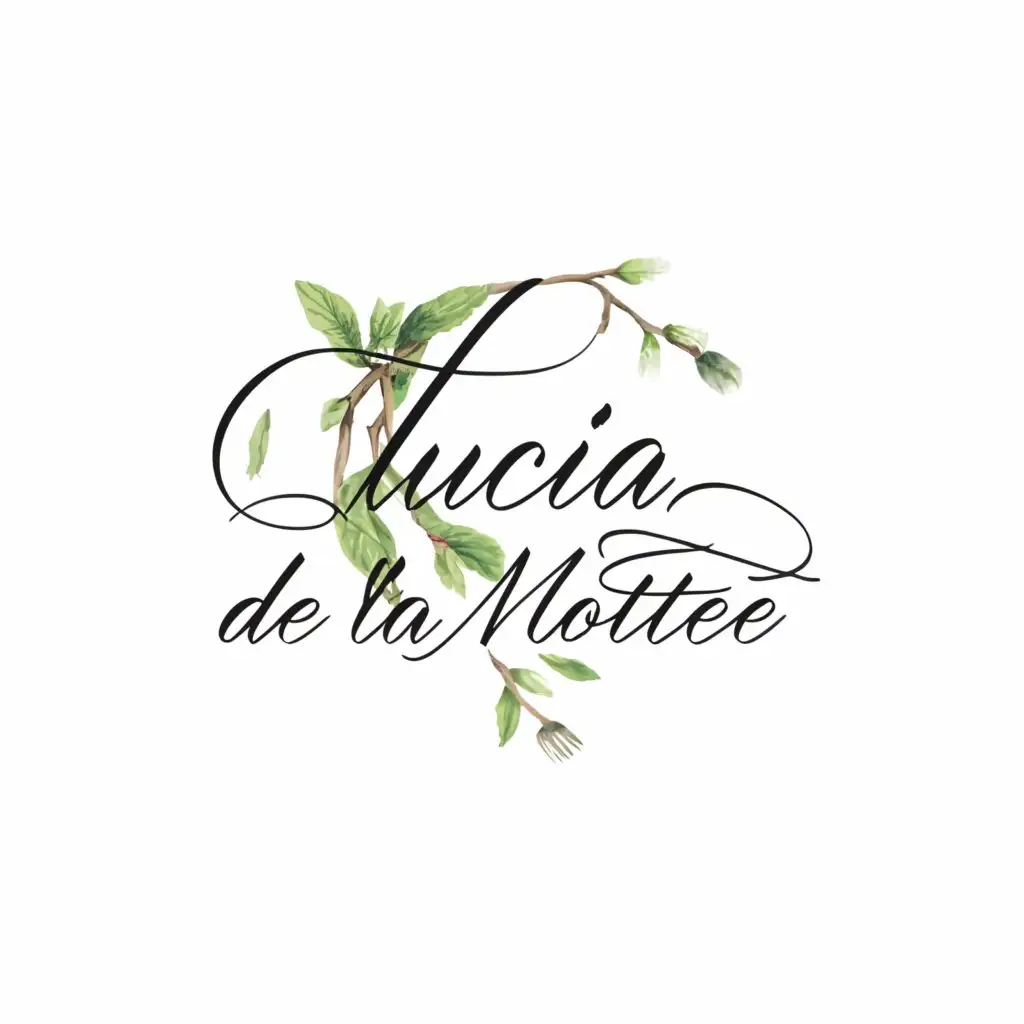 a logo design,with the text "Lucia de La Motte", main symbol:Weeping willow,Moderate,be used in Real Estate industry,clear background