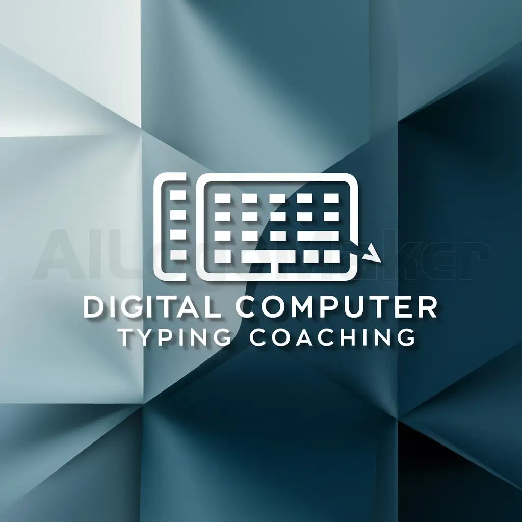 a logo design,with the text "digital computer typing coaching", main symbol:computer logo for typing coching,complex,clear background