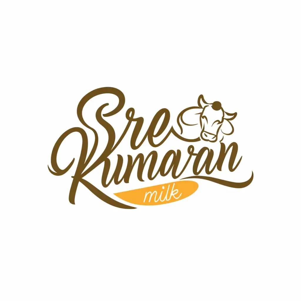 a logo design,with the text "SREE KUMARAN", main symbol:Cow milk and ghee,Moderate,be used in Beauty Spa industry,clear background