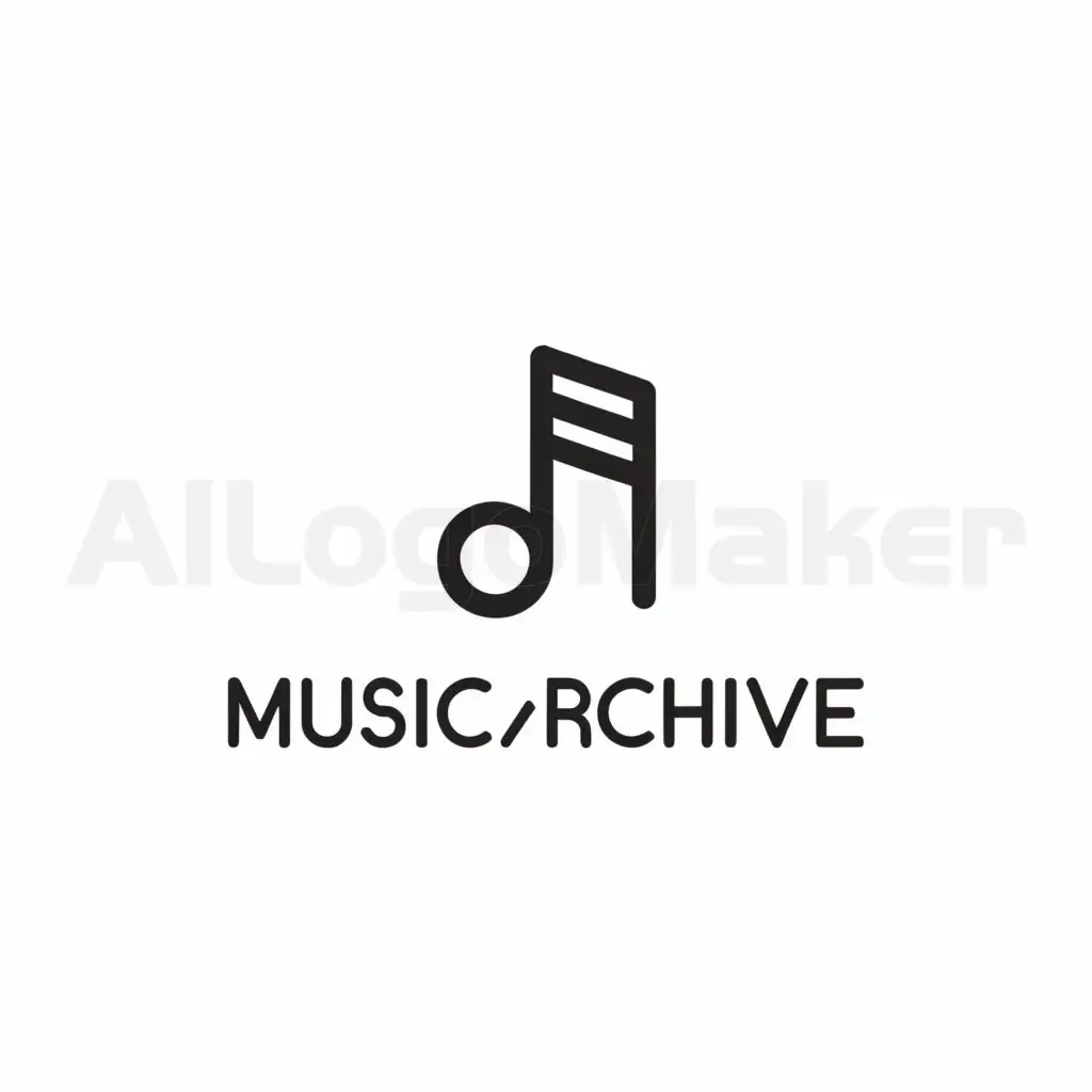 a logo design,with the text "MusicArchive", main symbol:Music Note,Minimalistic,clear background