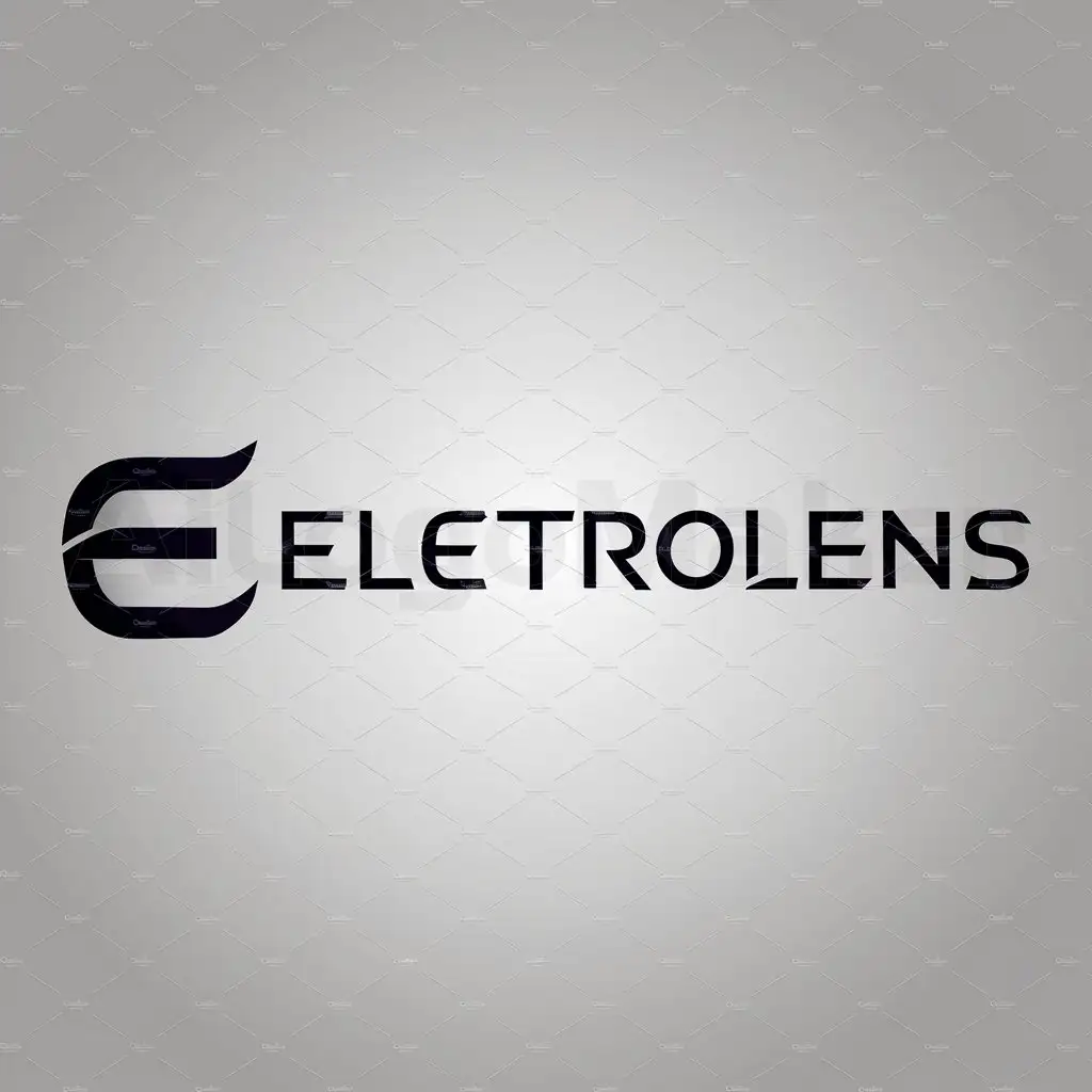 a logo design,with the text "ElectroLens", main symbol:E,Moderate,be used in Technology industry,clear background