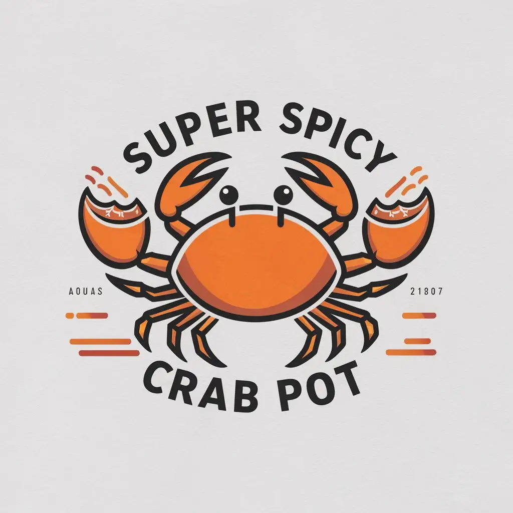 a logo design,with the text "super spicy crab pot", main symbol:crab,Moderate,be used in Restaurant industry,clear background