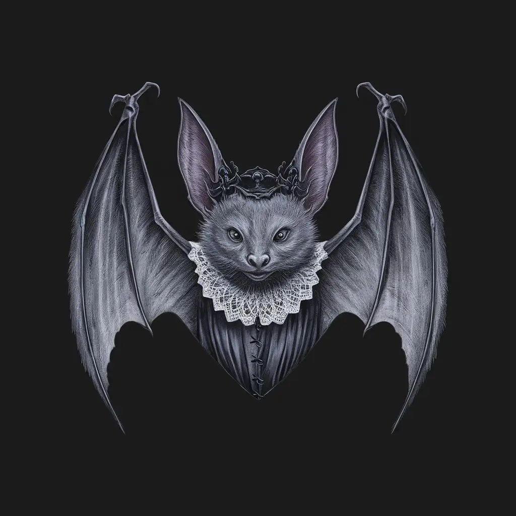 Gothic Bat Illustration on a Minimalist Background