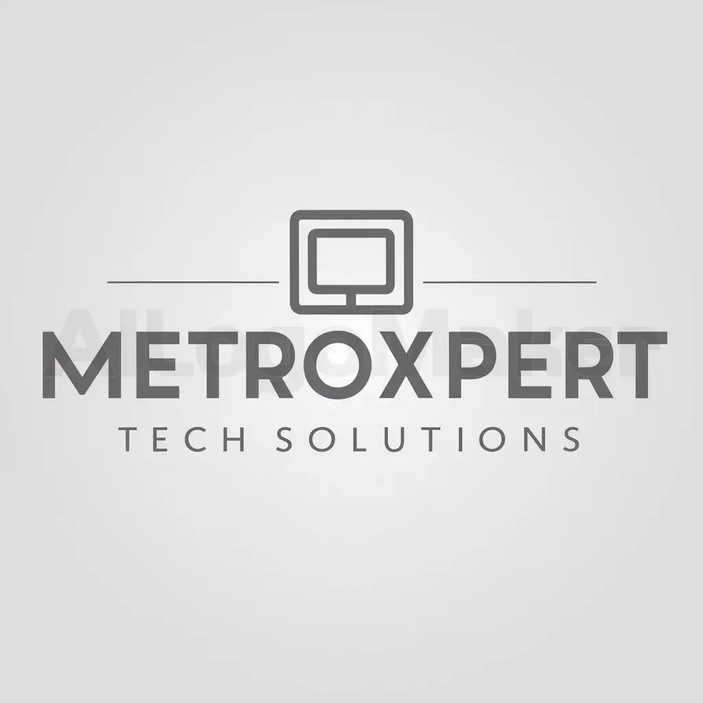 a logo design,with the text "MetroXpert Tech Solutions", main symbol:computer,Minimalistic,be used in Religious industry,clear background