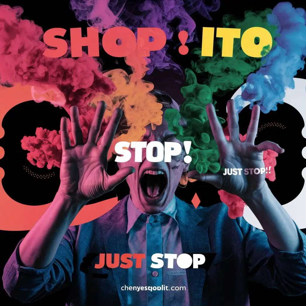 Vibrant Smoke Art Stop It Ad Campaign Concept