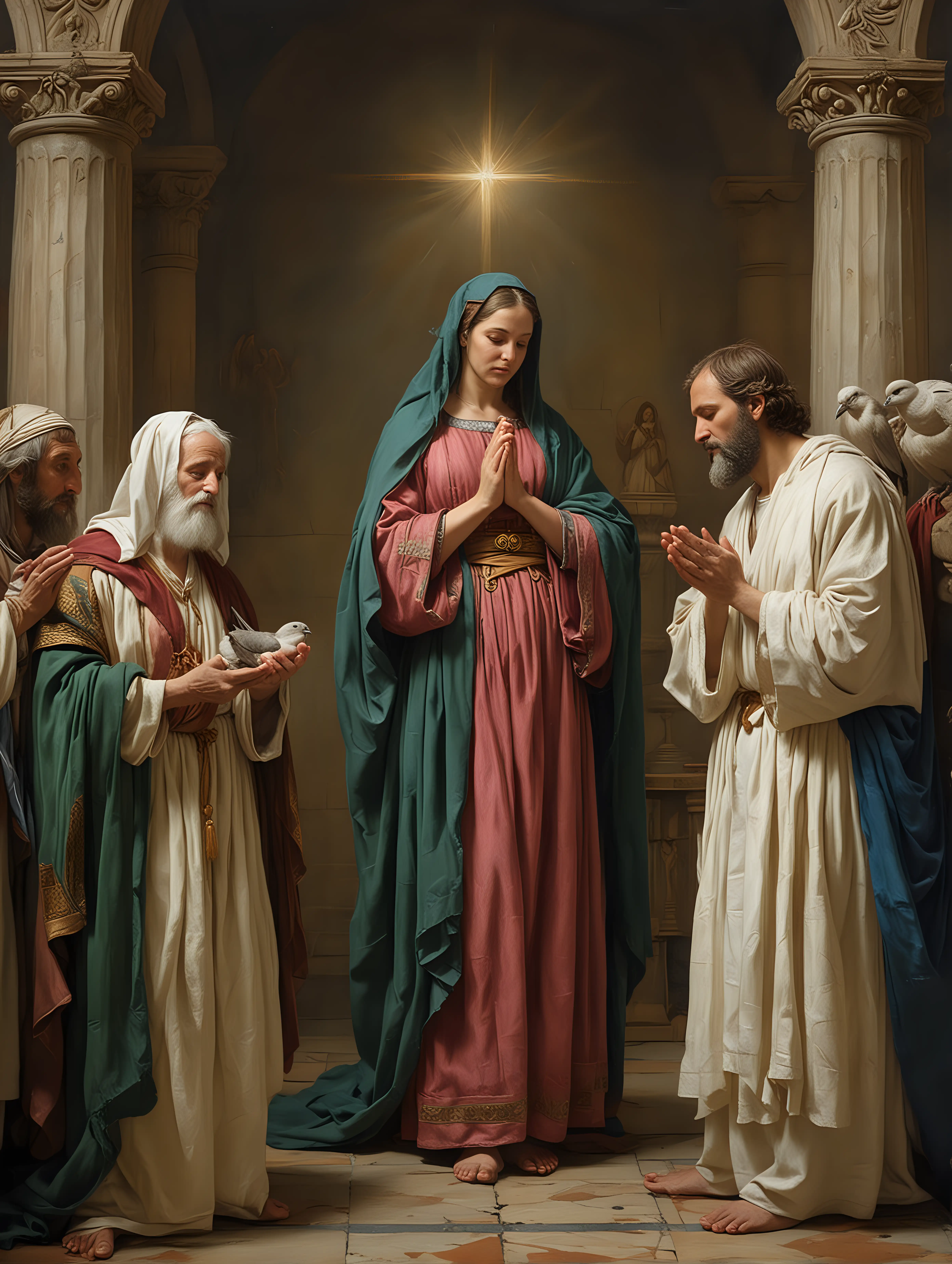 Presentation of Jesus at the Temple Sacred Moment with Simeon Mary Joseph and Anna