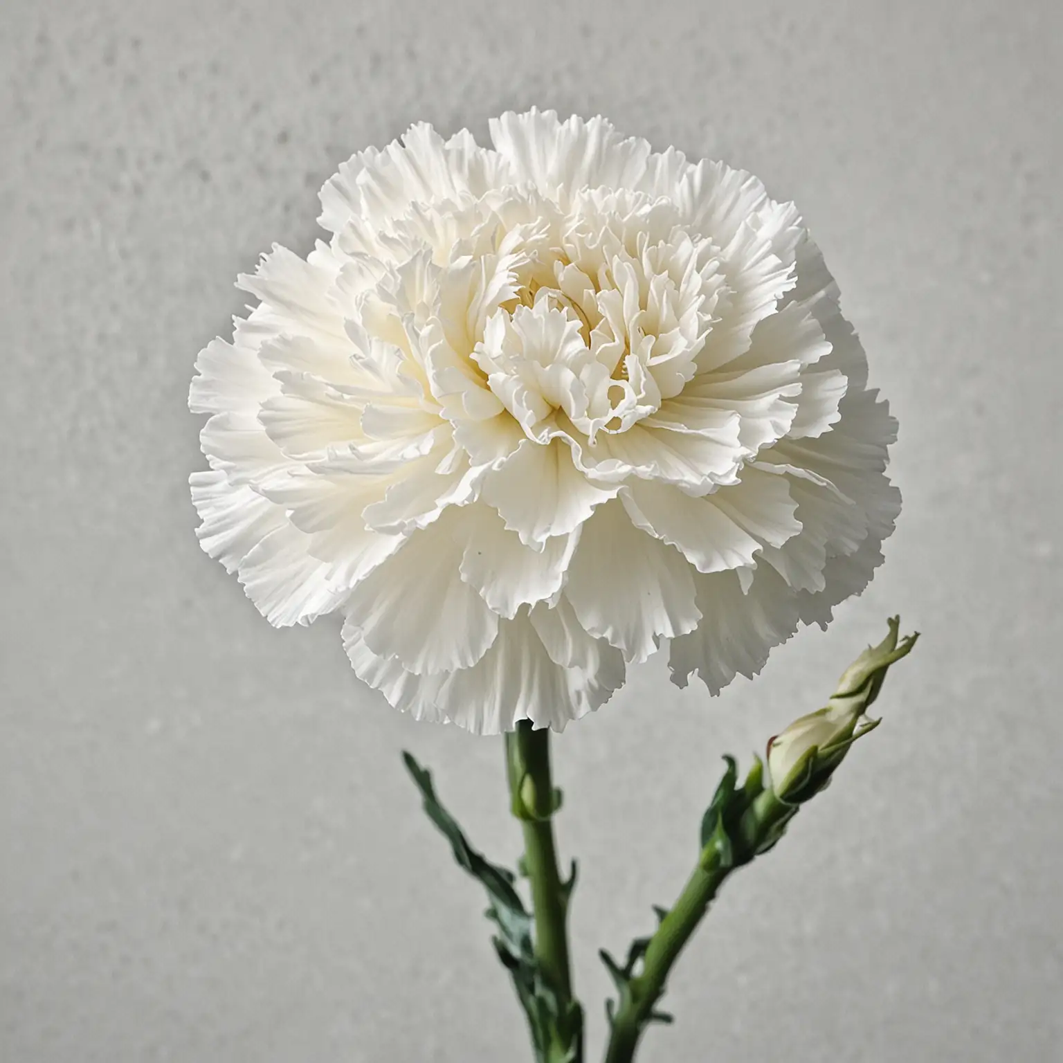 Elegant White Carnation Flower Blossoming in Soft Light