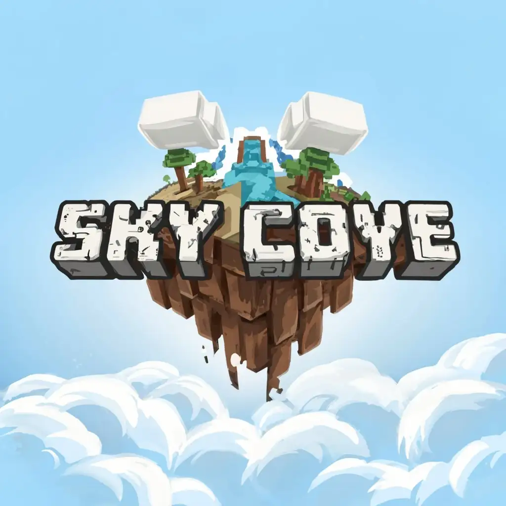 LOGO-Design-For-SkyCove-Minecraft-Floating-Island-Theme-with-Lake