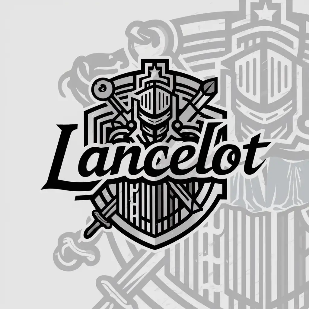 a logo design,with the text "Lancelot", main symbol:knight,complex,clear background