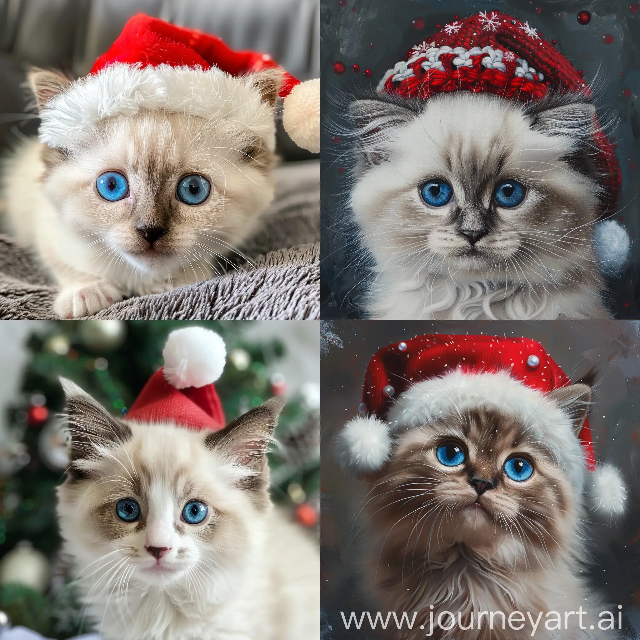 Adorable-Ragdoll-Kitten-with-Big-Blue-Eyes-in-Festive-Cap