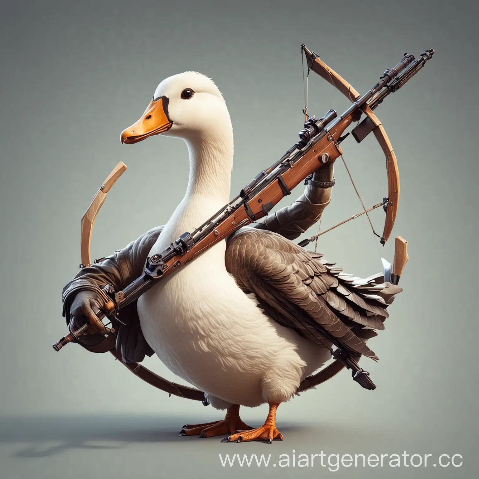 Majestic-Goose-with-a-Crossbow-Mythical-Avian-Warrior-in-Action