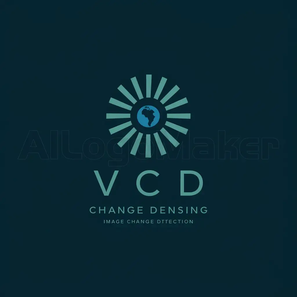 LOGO-Design-For-VCD-Deep-Blue-Light-Green-with-Abstract-Radiation-Pattern-and-Earth-Icon-Theme