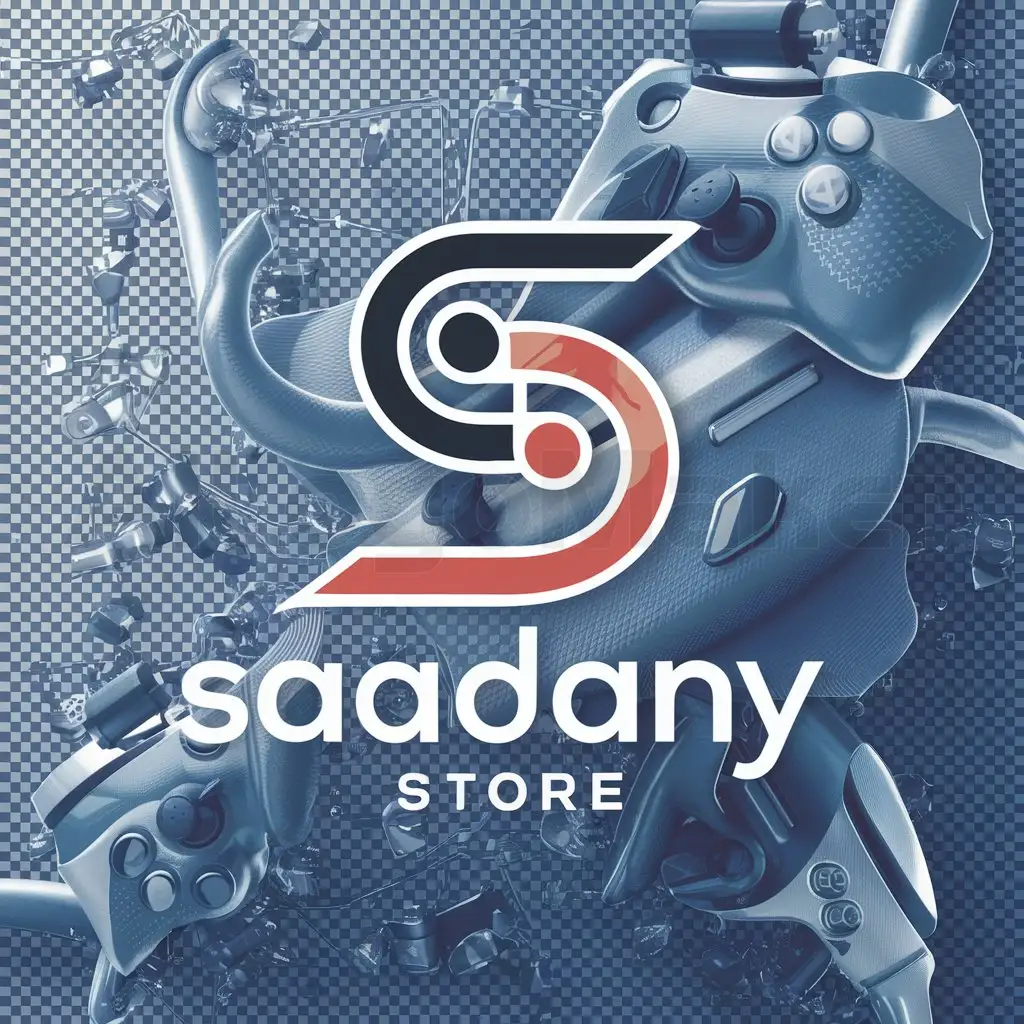 LOGO-Design-For-Saadany-Store-Dynamic-Text-with-Playful-PlayStation-Symbol