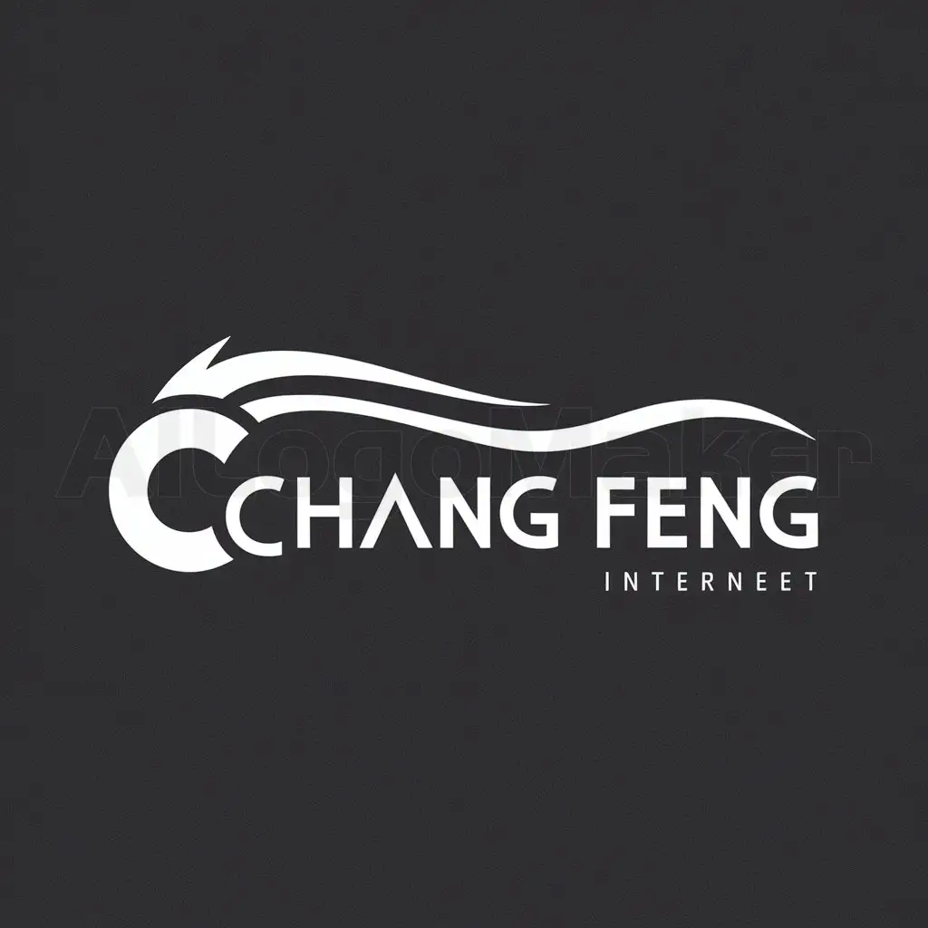 a logo design,with the text "chang feng", main symbol:wind,Moderate,be used in Internet industry,clear background