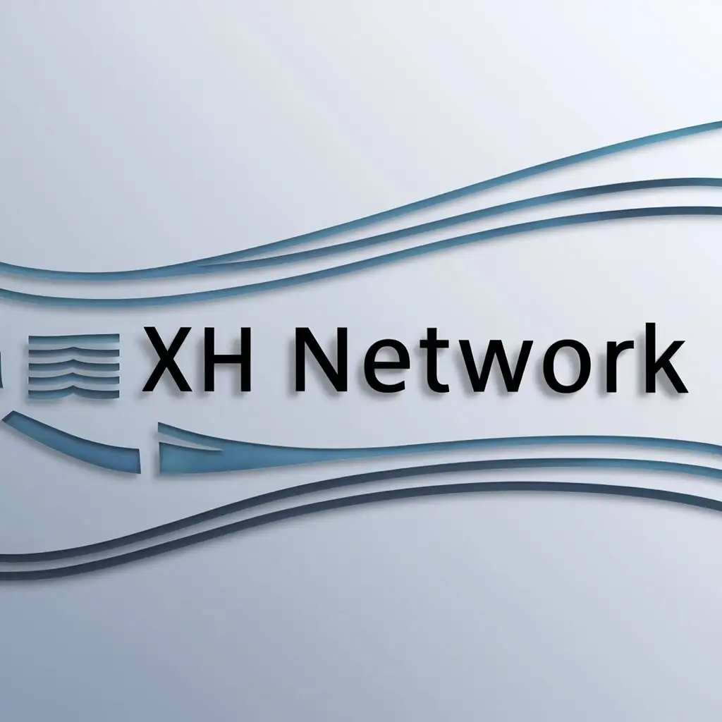 LOGO-Design-For-XH-Network-Minimalistic-River-Symbol-for-Internet-Industry