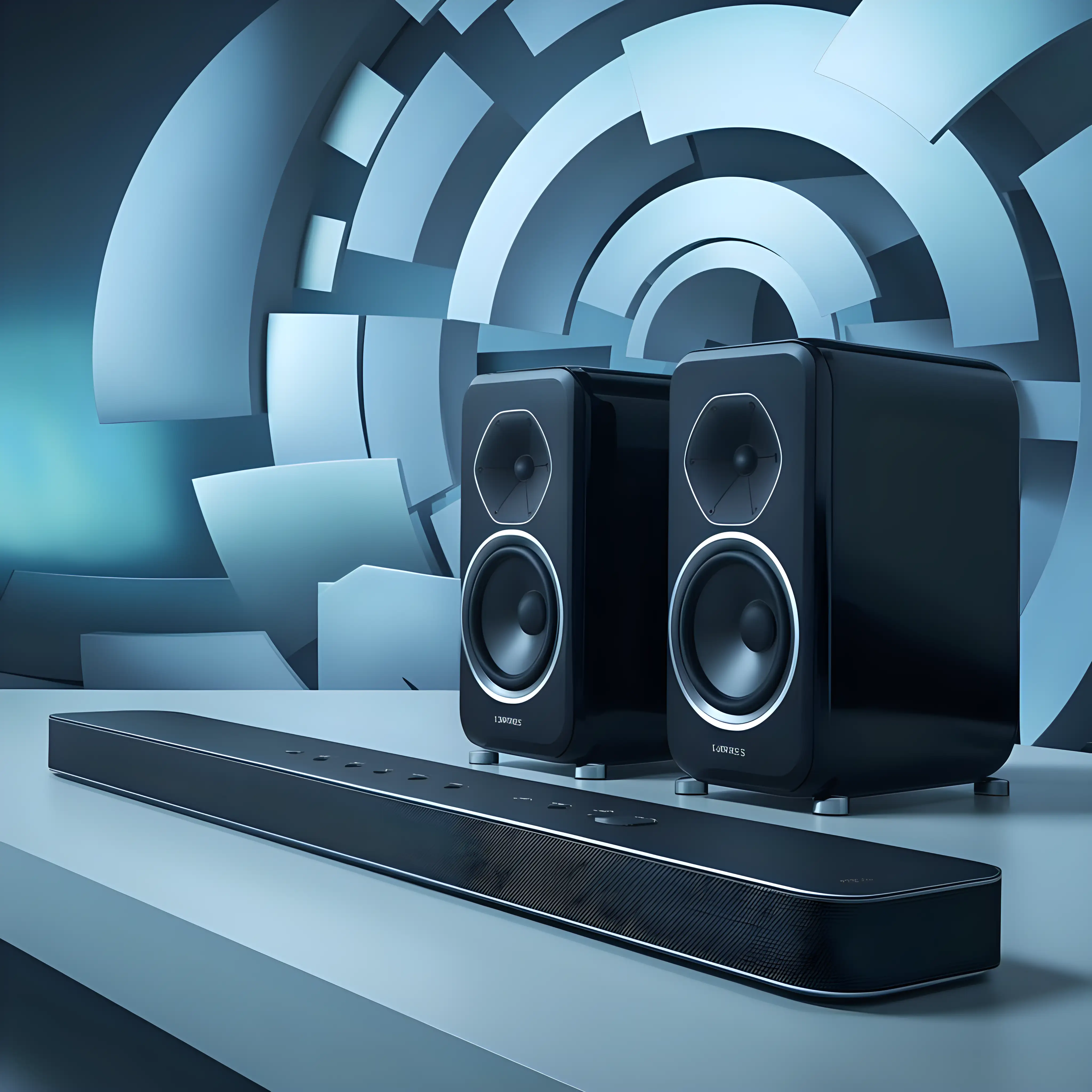 SOUNBAR AND MULTIMEDIA SPEAKERS NEW ON MARKET , the element must be front of me WITH COOL BACKROUND PORTRAIT