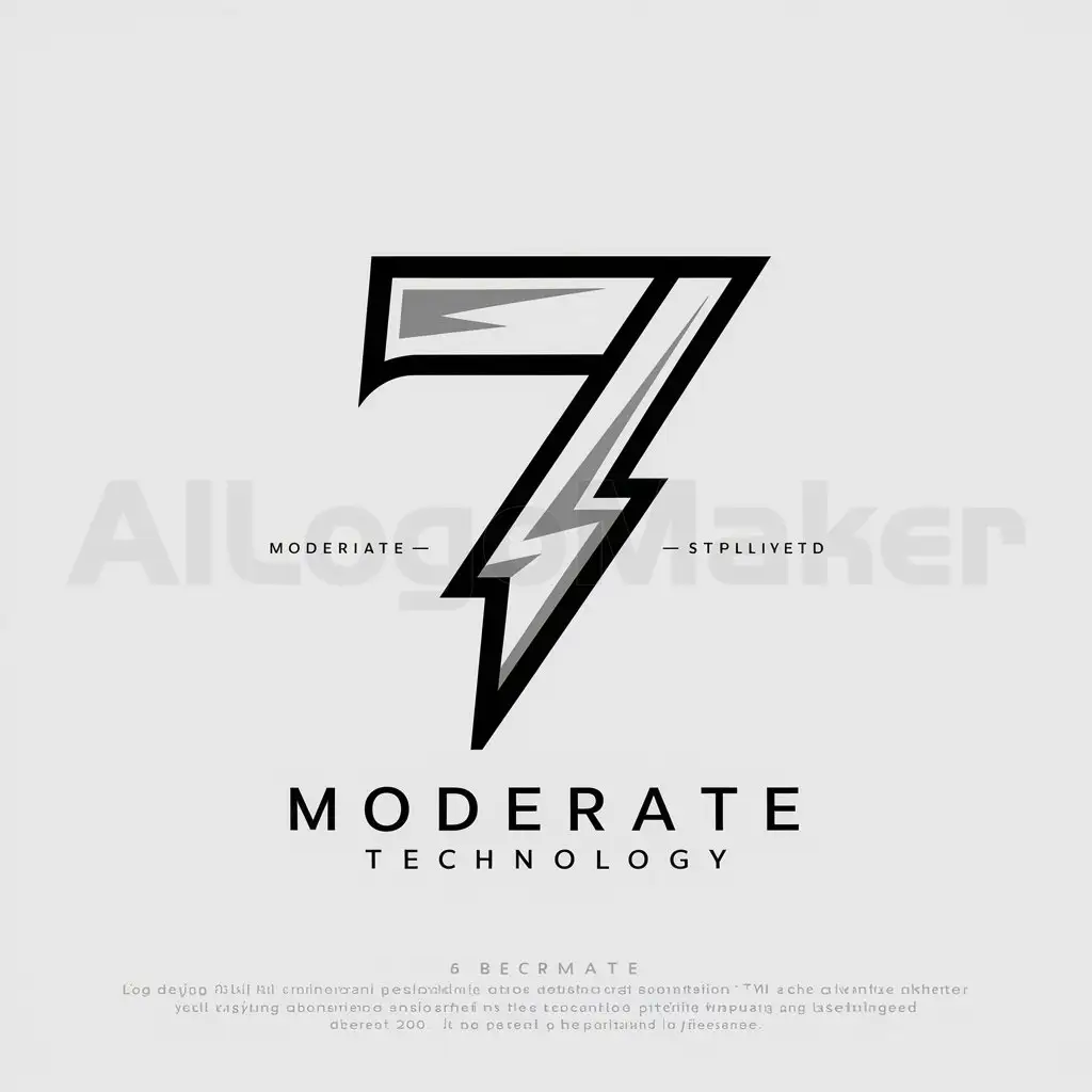 a logo design,with the text "7", main symbol:lightning,Moderate,be used in Technology industry,clear background