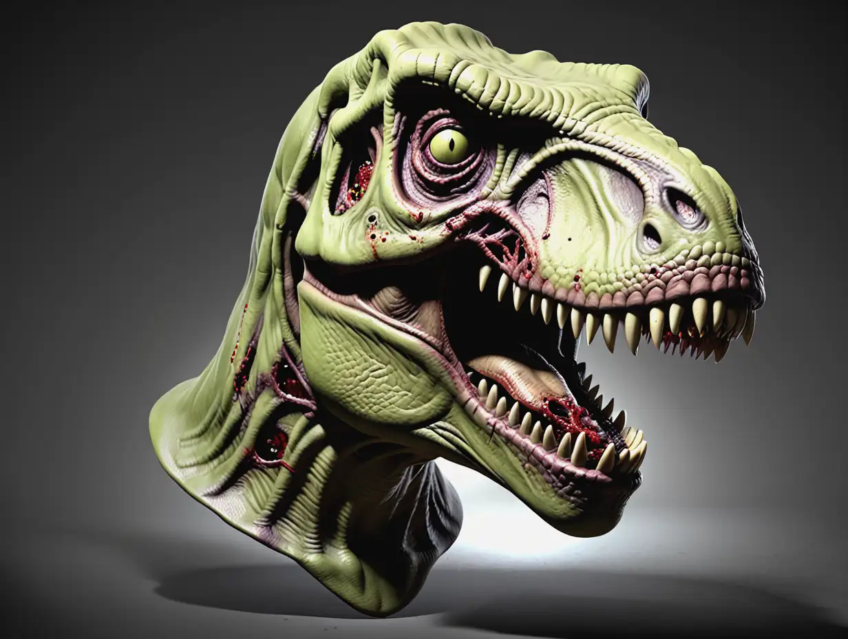 t-rex zombie head