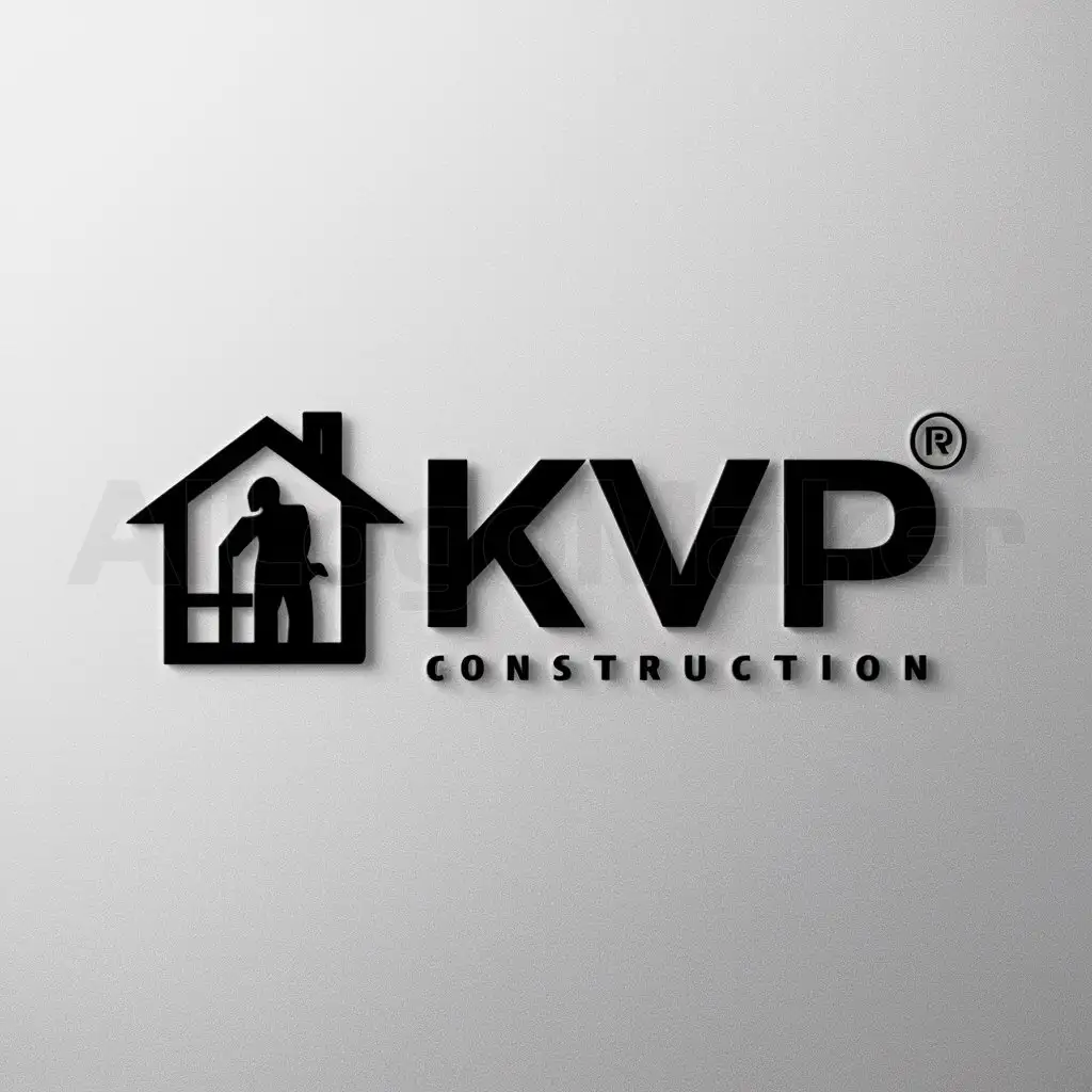 a logo design,with the text "KVP", main symbol:Silhouettes of house and inside name logo,Moderate,be used in Construction industry,clear background