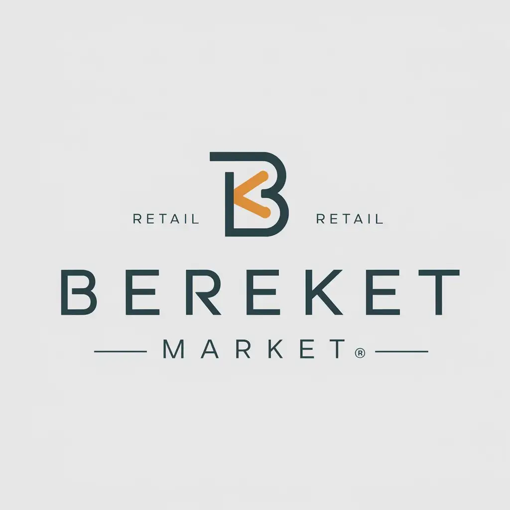 a logo design,with the text "Bereket Market", main symbol:letters,Minimalistic,be used in Retail industry,clear background