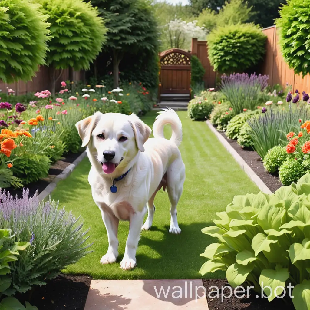 Adorable-Dog-Enjoying-a-Sunny-Day-in-the-Garden