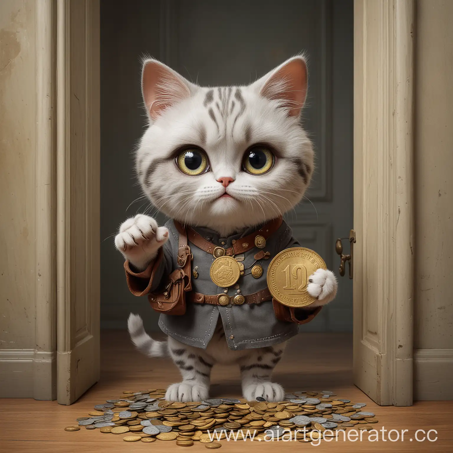 Cat-Barsik-in-Coin-Master-Costume-Holding-Coin