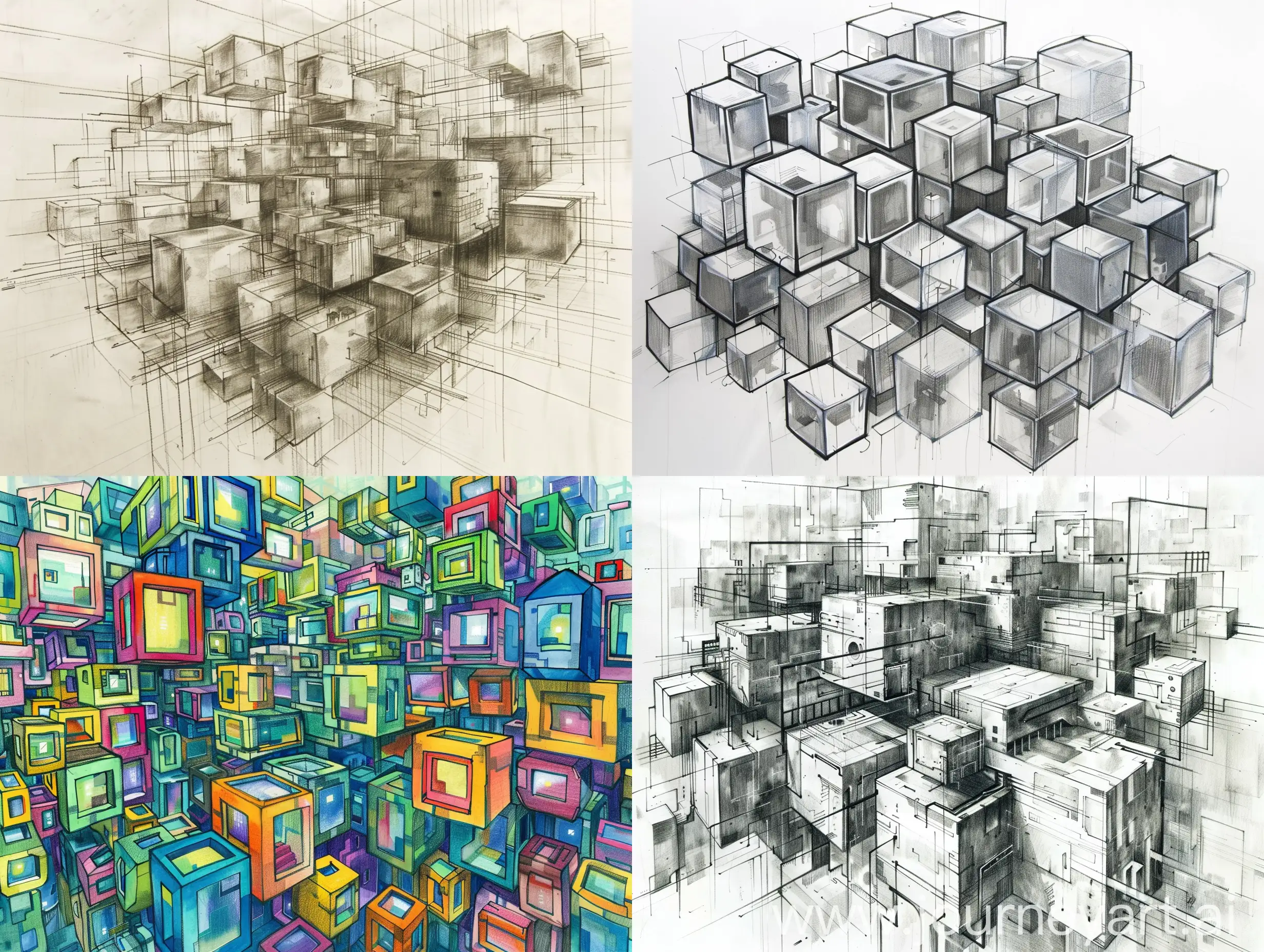 HighTech-Cubes-Arranged-in-a-Futuristic-Grid-Pattern