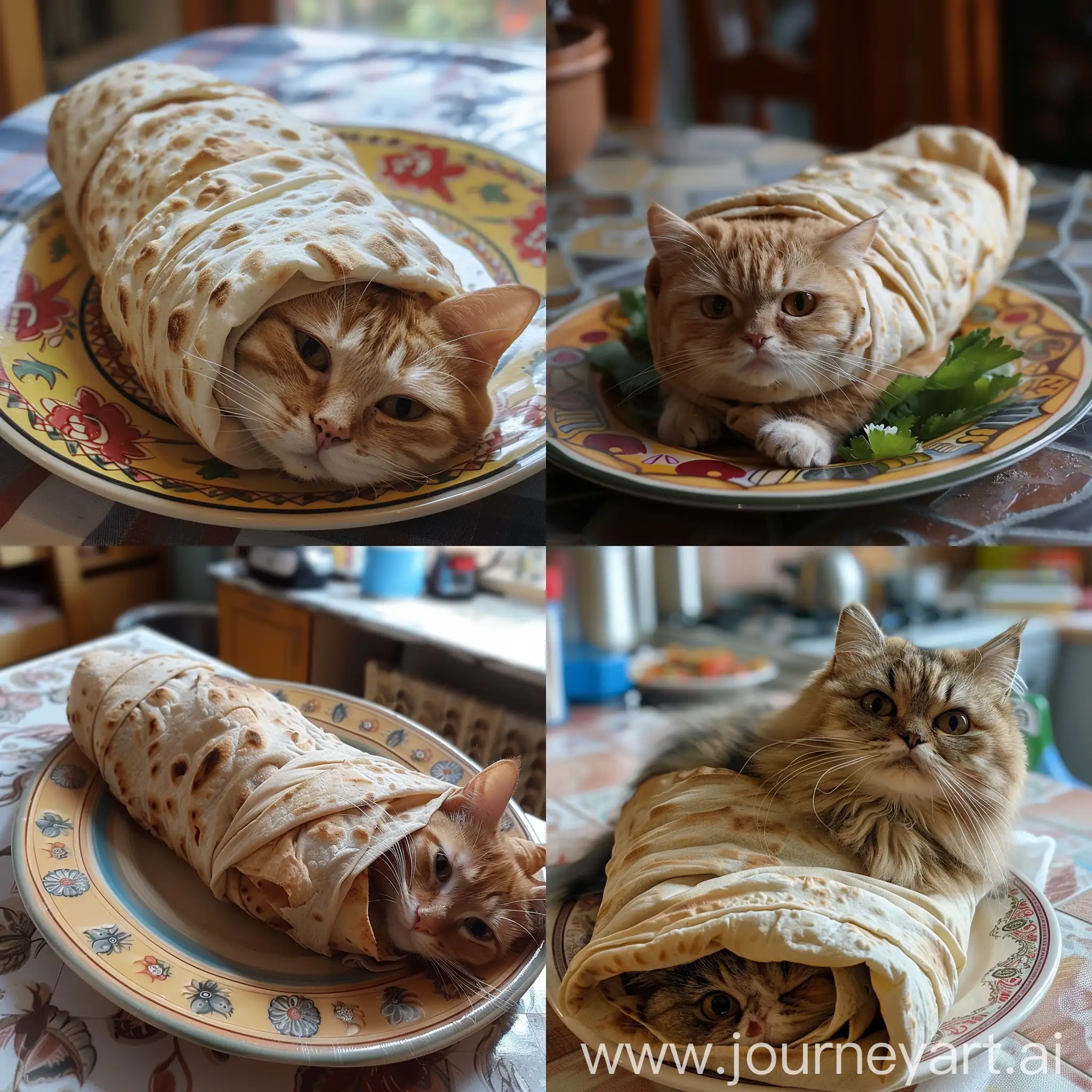 Cat-Wrapped-in-Lavash-Adorable-Feline-in-ShawarmaLike-Wrap