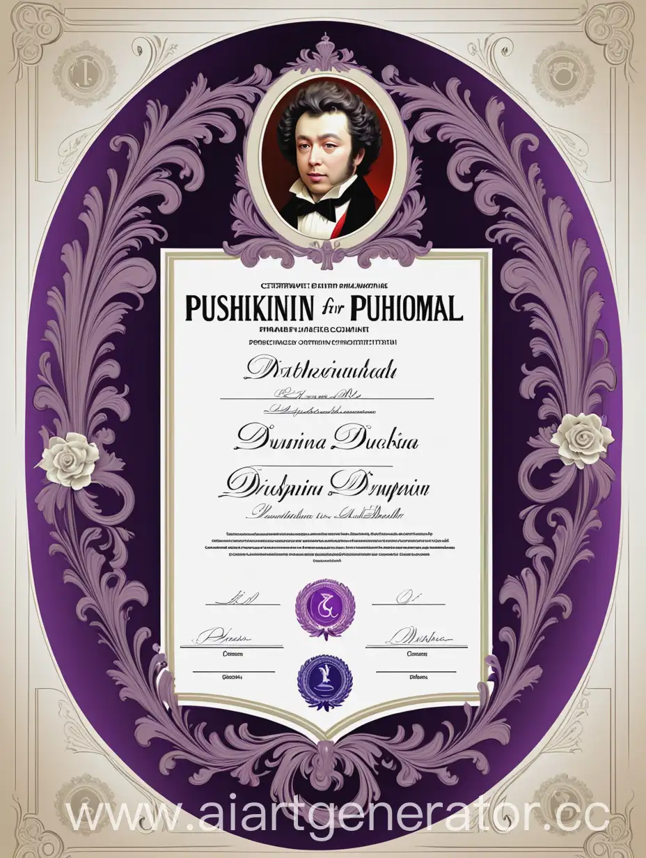 Pushkin-Ball-Participation-Certificate-Design