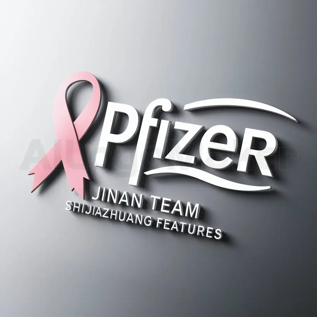 a logo design,with the text "Pfizer", main symbol:breast cancer, Jinan team, Shijiazhuang features,complex,be used in Medical Dental industry,clear background