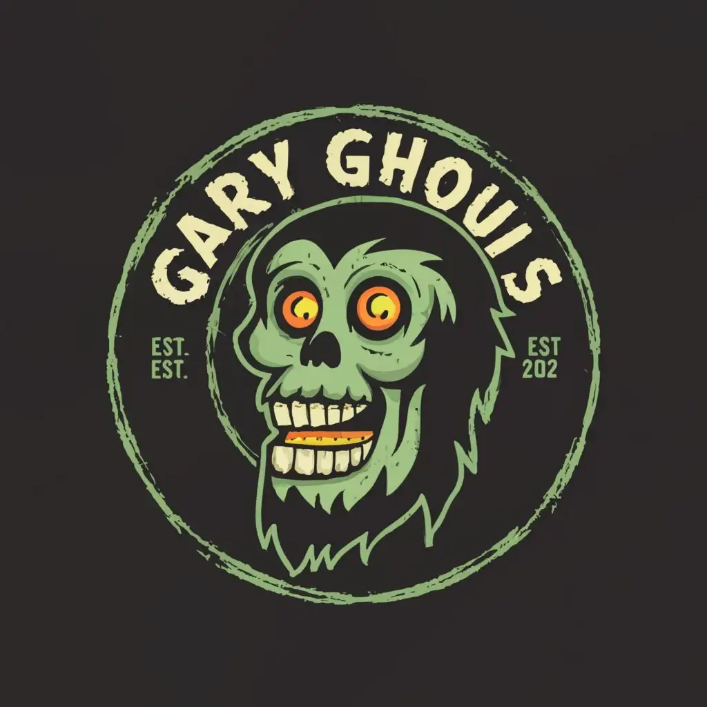 a logo design,with the text "Gary Ghouls", main symbol:Zombie,Moderate,be used in Entertainment industry,clear background