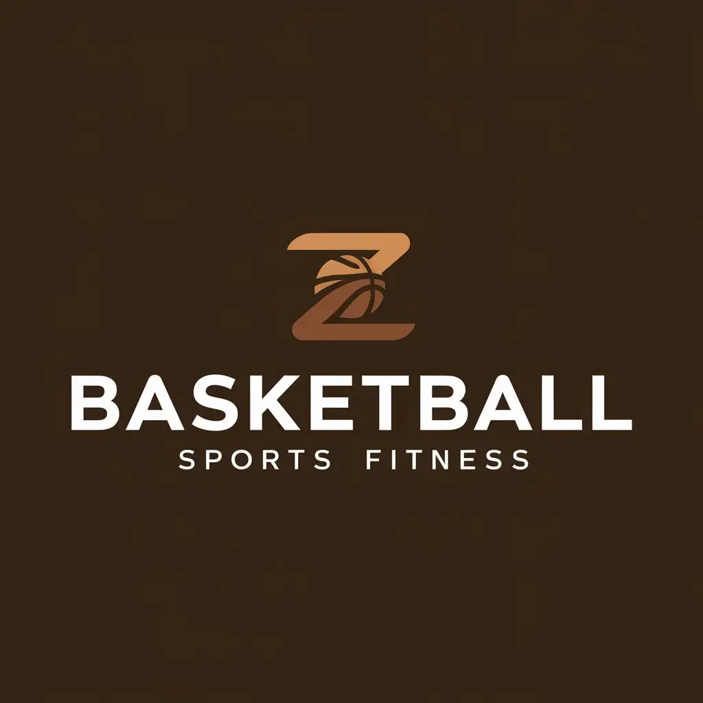 a logo design,with the text "basketball", main symbol:z、chocolate,Moderate,be used in Sports Fitness industry,clear background