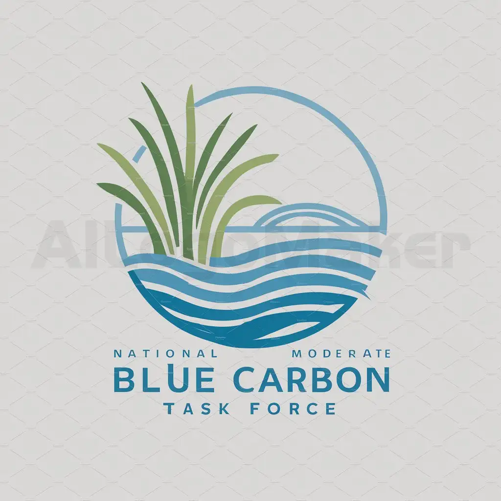 a logo design,with the text "National Blue Carbon Task Force", main symbol:Seagrass, Mangrove, Sea,Moderate,be used in Others industry,clear background