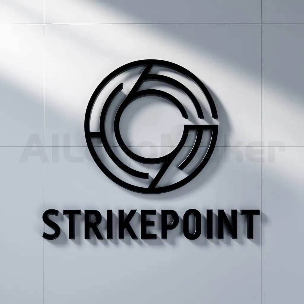 a logo design,with the text "Strikepoint", main symbol:un cercle,complex,clear background