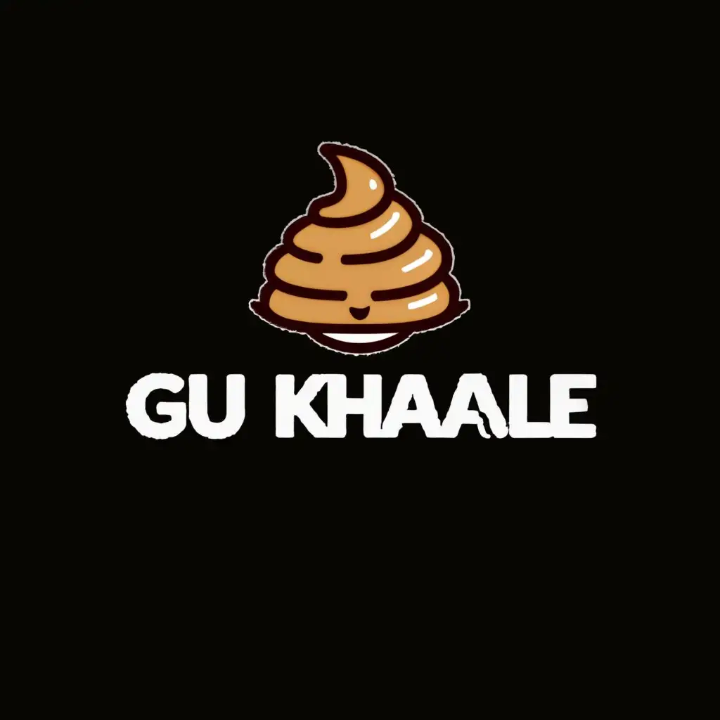 a logo design,with the text "GU KHAALE", main symbol:poop on a dish,Moderate,clear background
